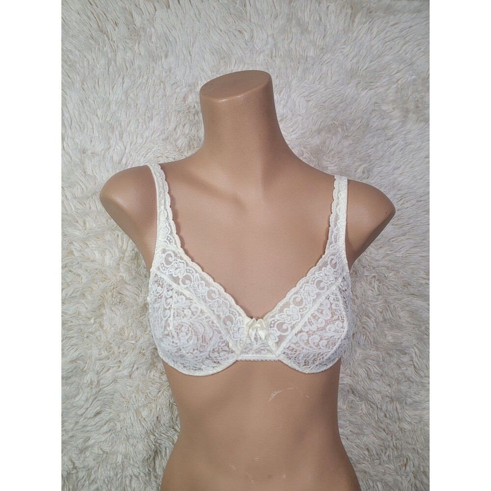 Vtg Warner's Lace Charmers Bra Size 34B Ivory White Style 2512 Wired RARE I